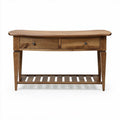 Wooden console table with two drawers and open shelf 120 x 40 x 75cm