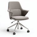 Swivel office chair with gray fabric upholstery and adjustable height 60 x 60 x 80cm