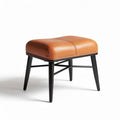 Leather ottoman with black metal legs designed for living room use 45 x 45 x 40cm