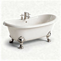 Freestanding acrylic bathtub with brushed nickel faucet 150 x 70 x 60cm